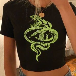 Black crop top with snake